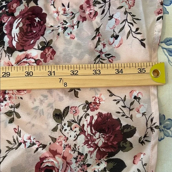 Wallflower Pink Floral Kimono Plus Size XXL New Lace Detail Lightweight Layer - Picture 7 of 9